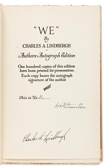 LINDBERGH, CHARLES A. We. Signed on the limitation page.